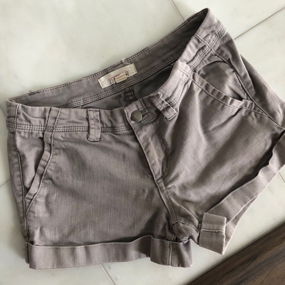 F21 gray jean shorts